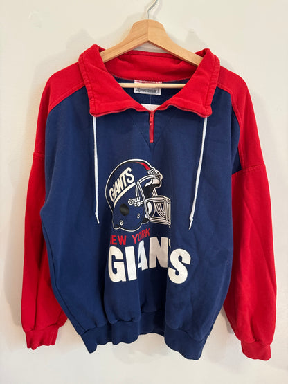 90s New York Giants Hammer Sportswear Quarter Zip Crewneck (M)