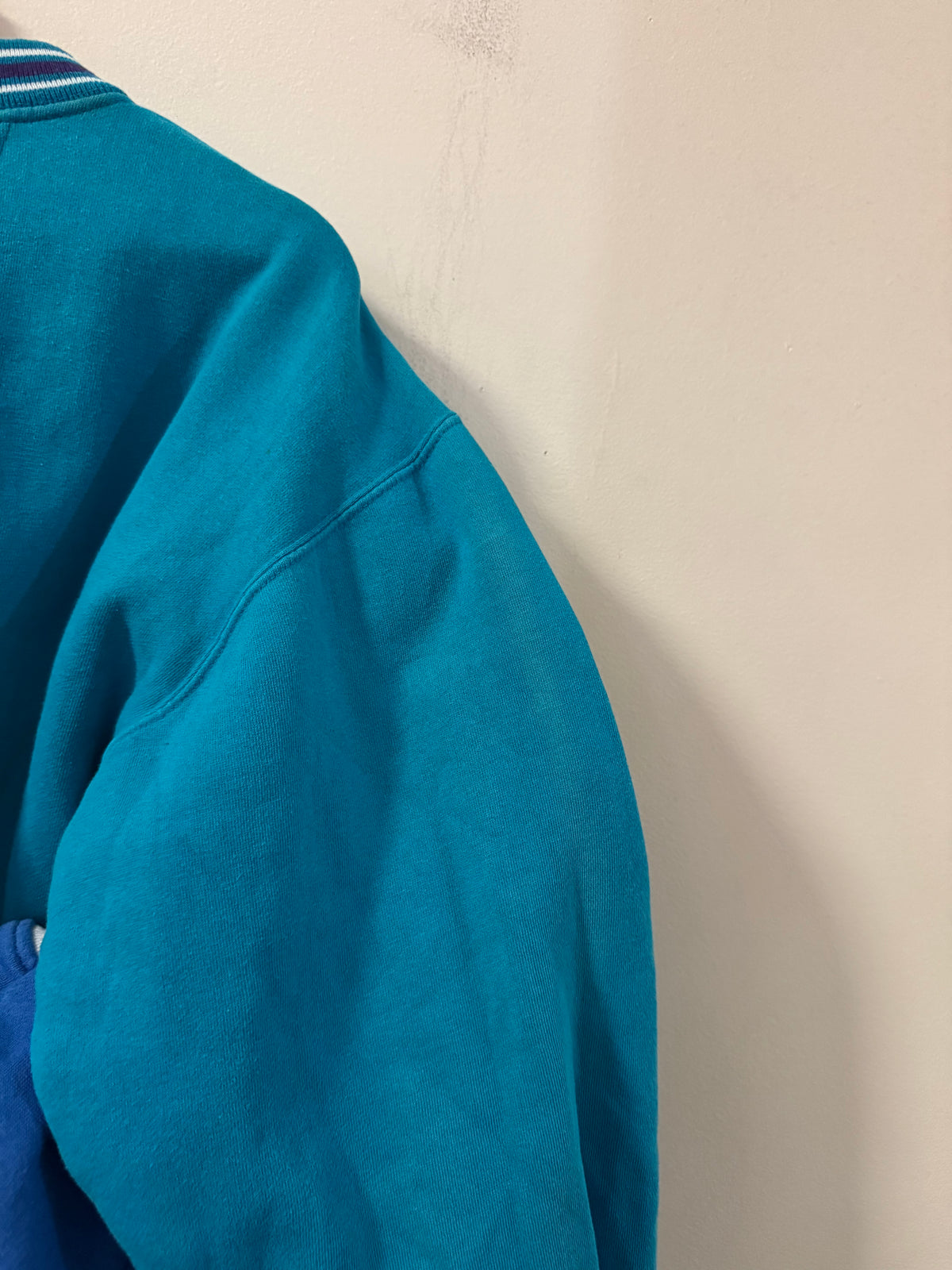 90s Charlotte Hornets Logo Athletic Teal Crewneck (L)