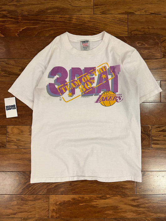 90s Los Angeles Lakers 3 Peat "Team of the 80s" Vintage NBA Tee (L)