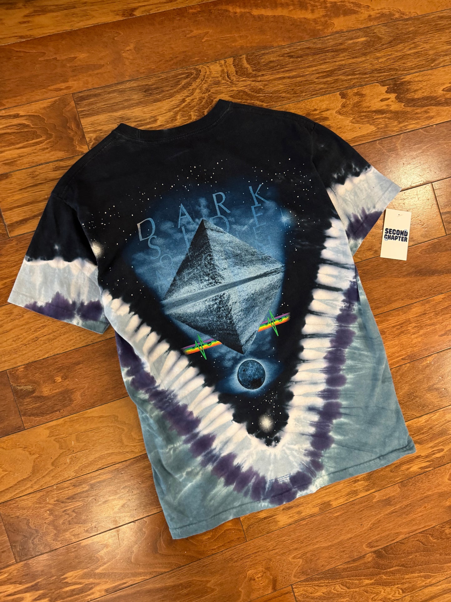00s Pink Floyd Liquid Blue Tie Dye Rock Band Music Tee (M)