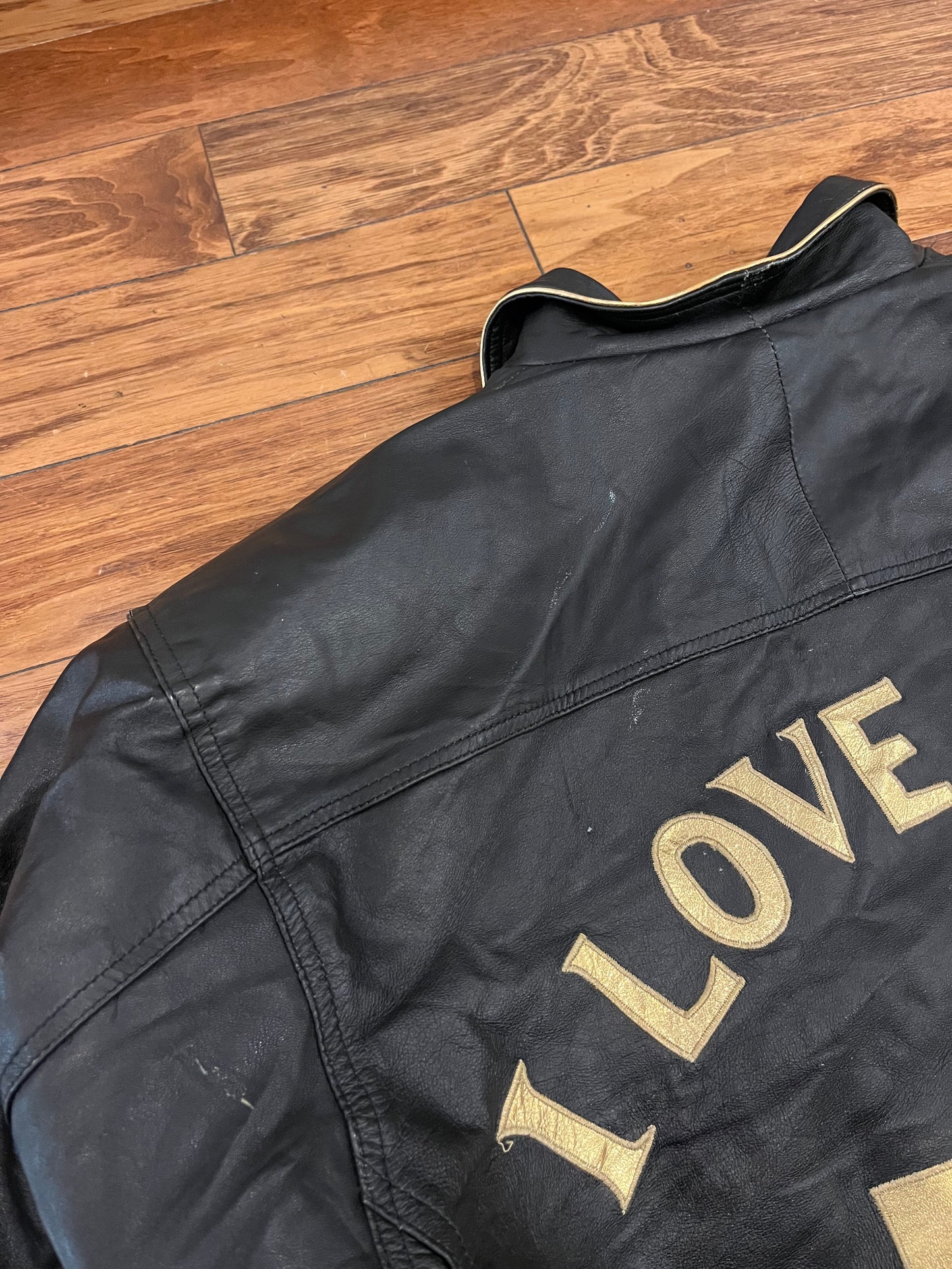 90s I Love Jesus Italian Leather Vintage Jacket (XXL)