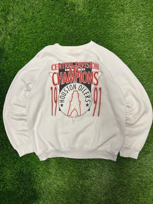 1991 Houston Oilers (Titans) Vintage AFC Champions Crewneck (XL)