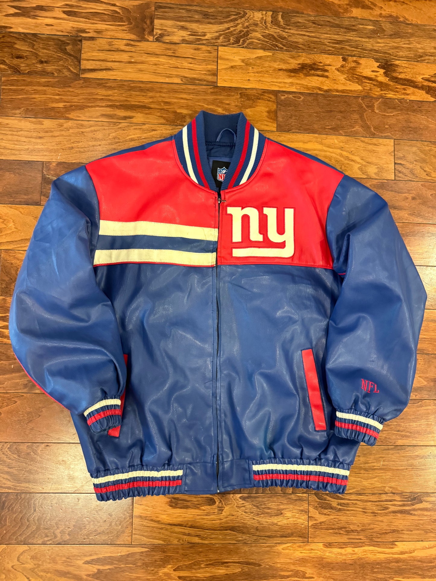 2010s New York Giants NFL Leather Jacket (XL)