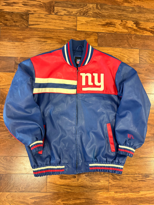 2010s New York Giants NFL Leather Jacket (XL)