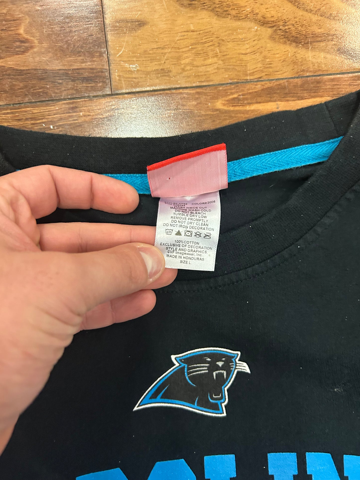 00s Carolina Panthers Striped Long Sleeve Shirt (L)