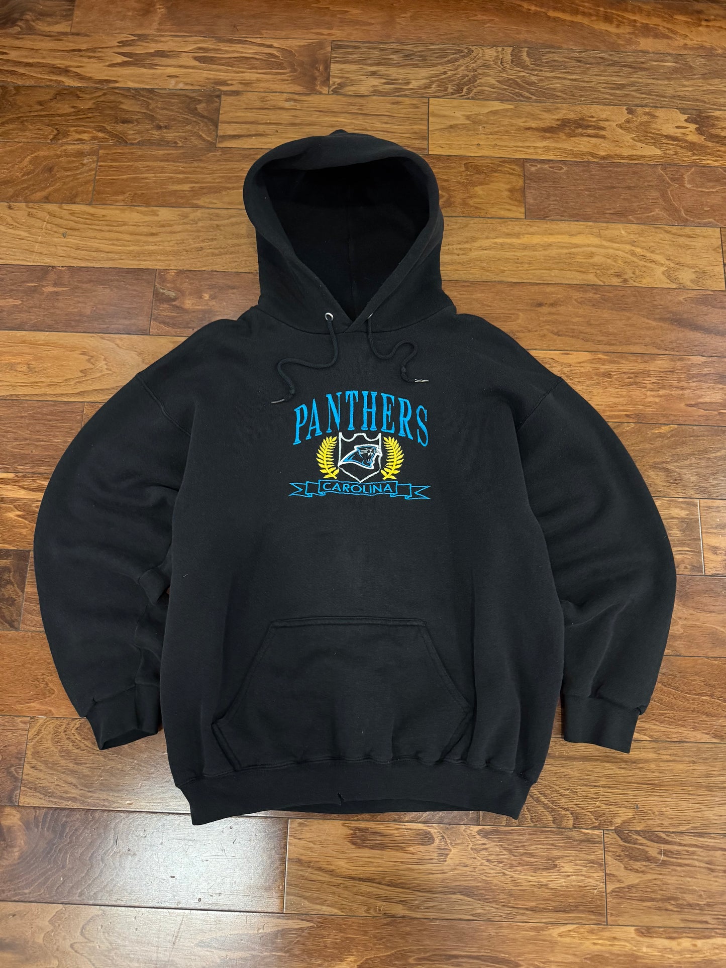 90s Carolina Panthers Embroidered Hoodie (L)