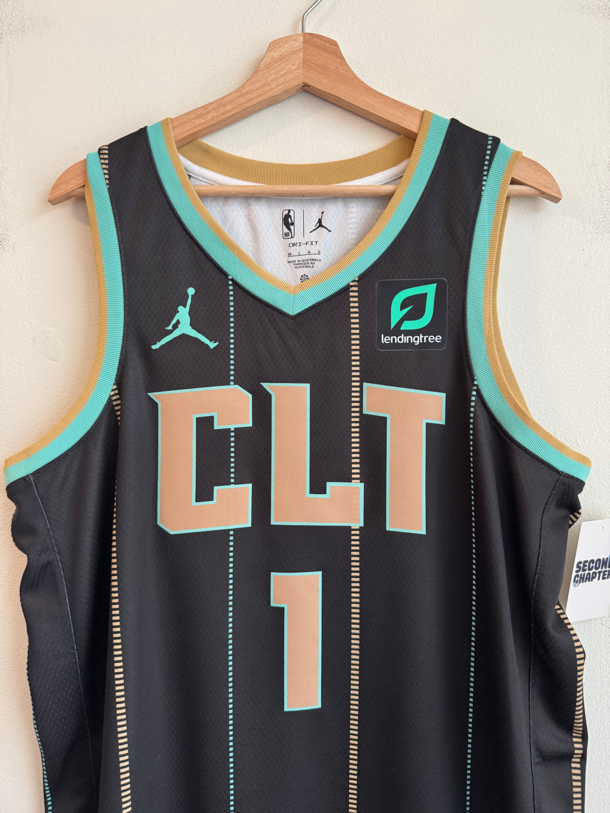 2022 Charlotte Hornets LaMelo Ball Swingman City Edition Black Pinstripe Jersey (L)