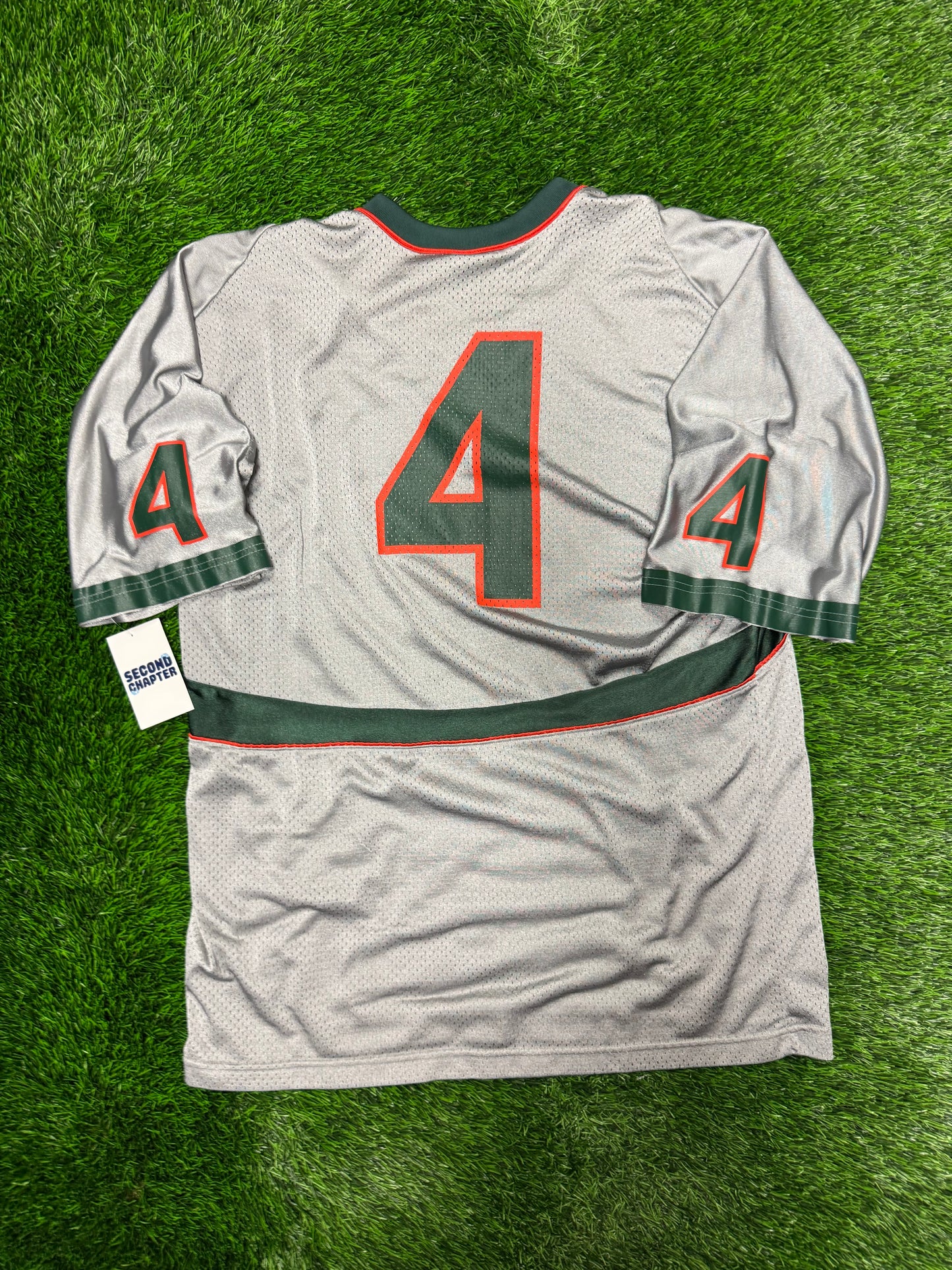 00s University of Miami Hurricanes Grey #4 Vintage Nike Football Jersey (L)