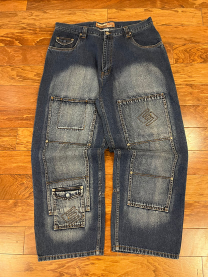 00s Culture Double Knee Baggy Jeans (38x30)