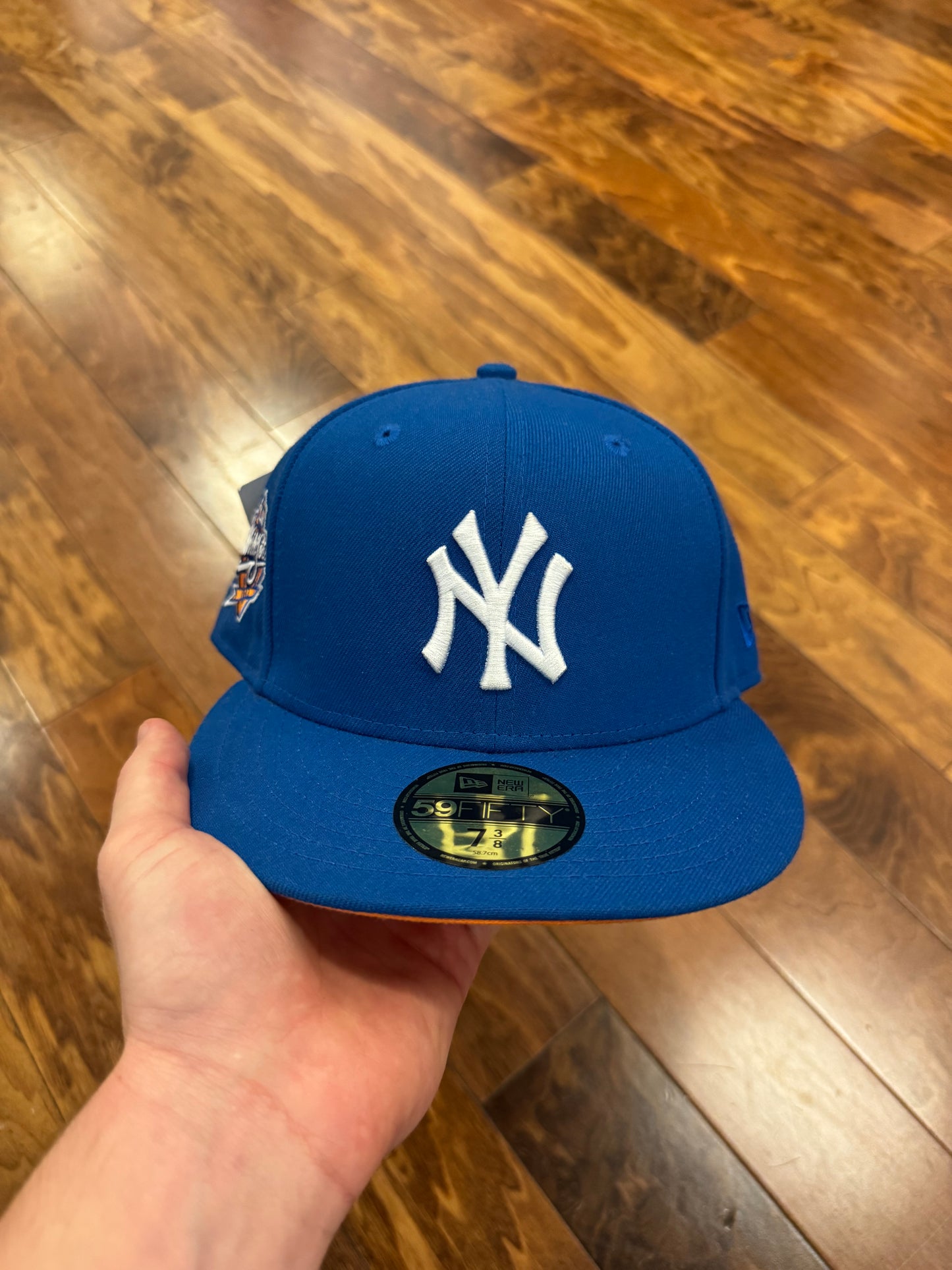 New York Yankees Blue/Orange Fitted Hat (7 3/8)