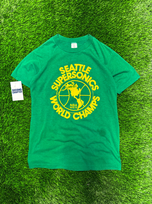 1979 Seattle Supersonics Spell Out True Vintage NBA Tee (S)