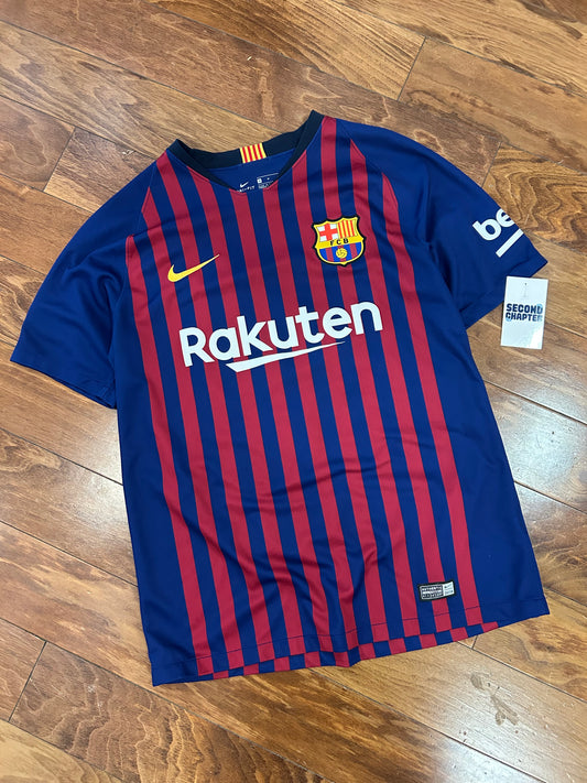 FC Barcelona Lionel Messi #10 2018 Nike Home Kit Soccer Jersey (M)