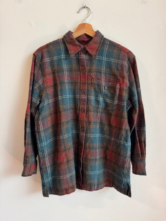 90s Lauren Ralph Lauren Multi-Colored Green Label Flannel (S)