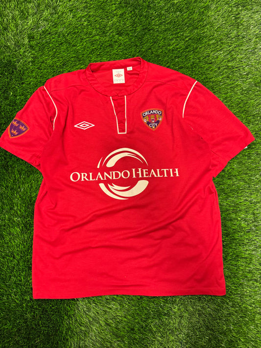 Orlando City Umbro Red Soccer Jersey 2011-12 USL Pro Kit (L)