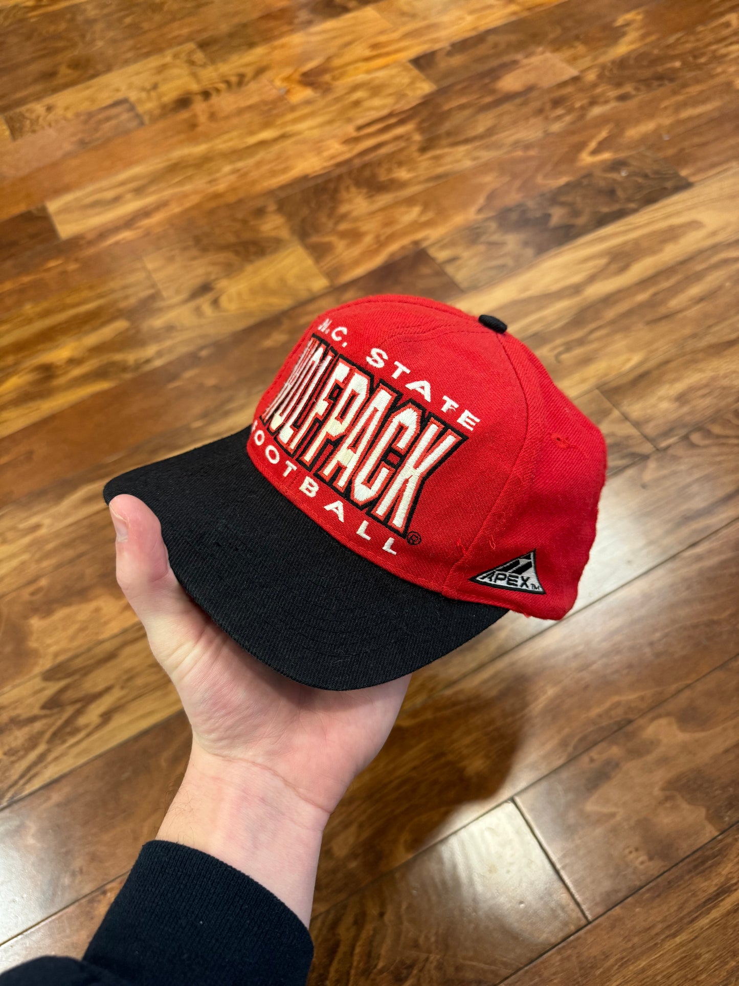 90s NC State Wolfpack Football Big Spell Out Apex Hat (OS)