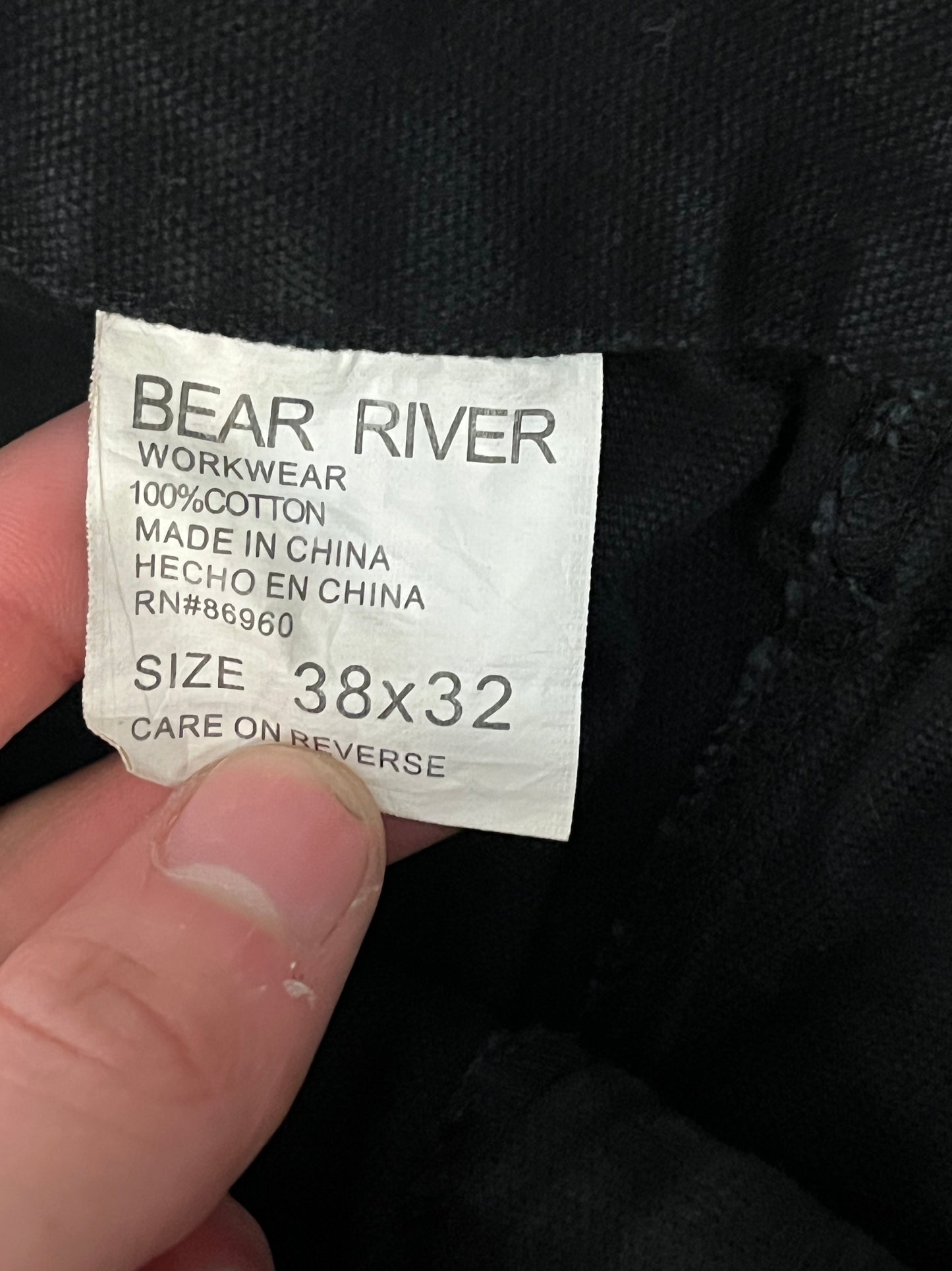 00s Bear River Black Double Knee Workwear Pants (36 x 30)