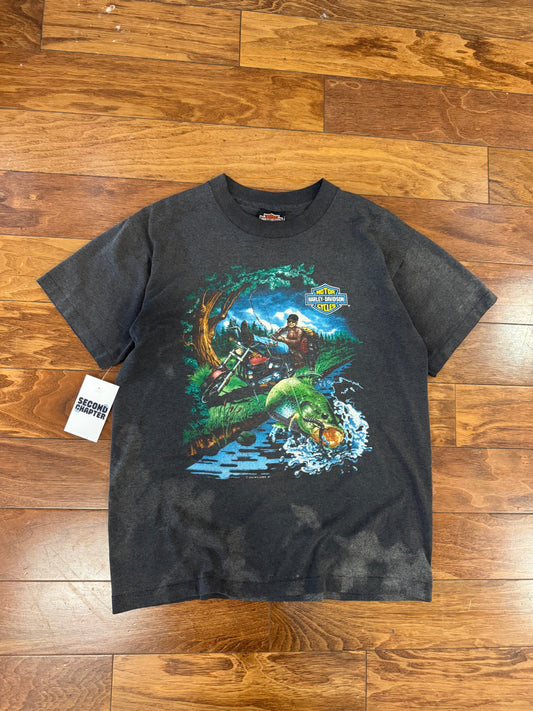 1991 Harley Davidson Acid Wash Fishing Tee (M)