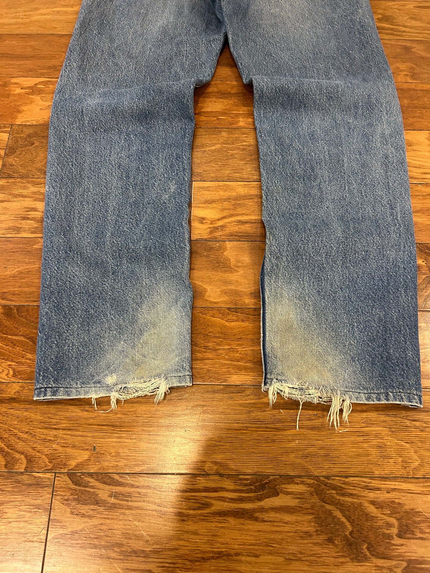 90s Levi's 505 Orange Tab Mud Wash Blue Jeans (36 x 31)