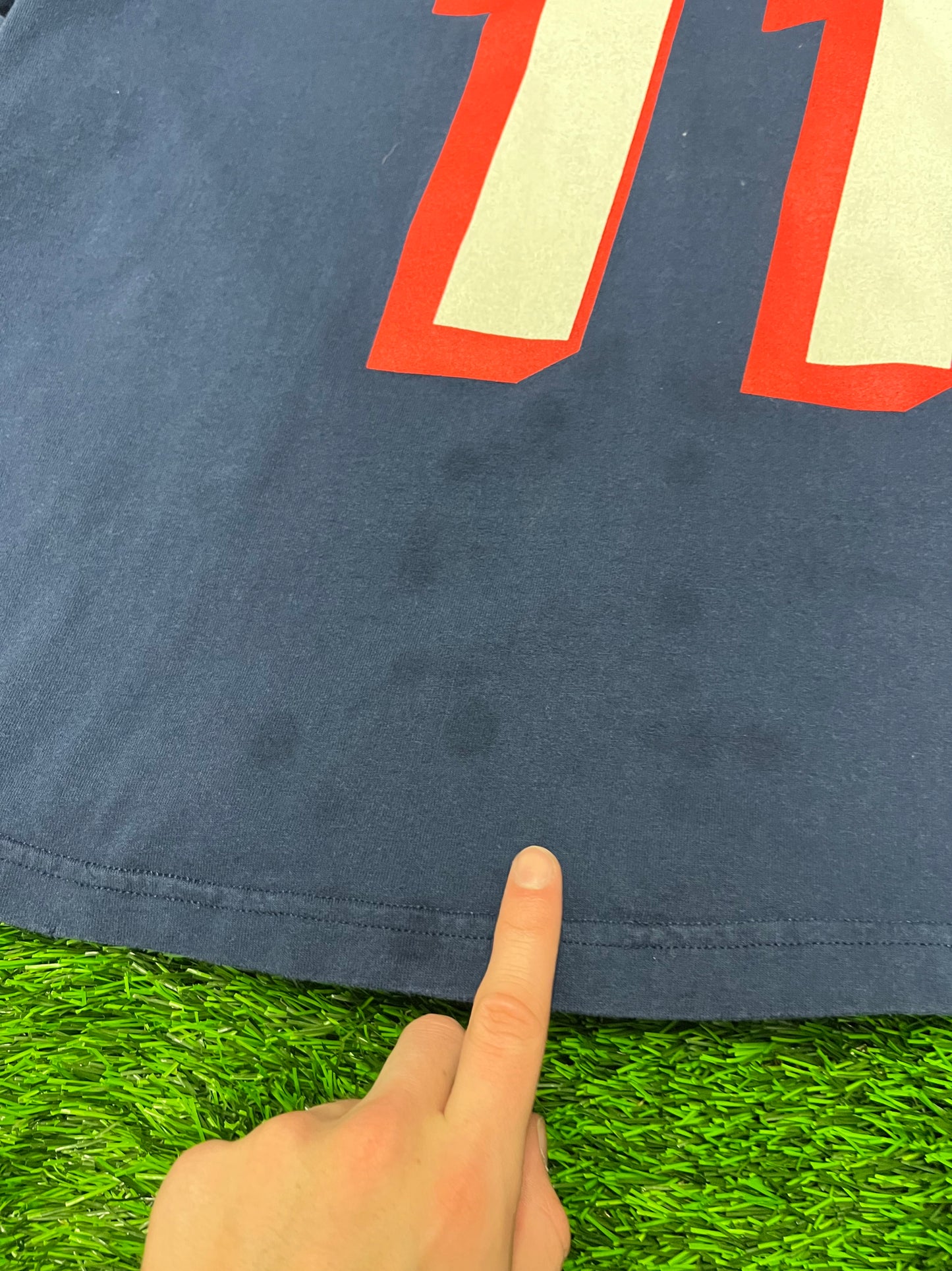 90s New England Patriots Drew Bledsoe 1/4th Sleeve Jersey Shirt