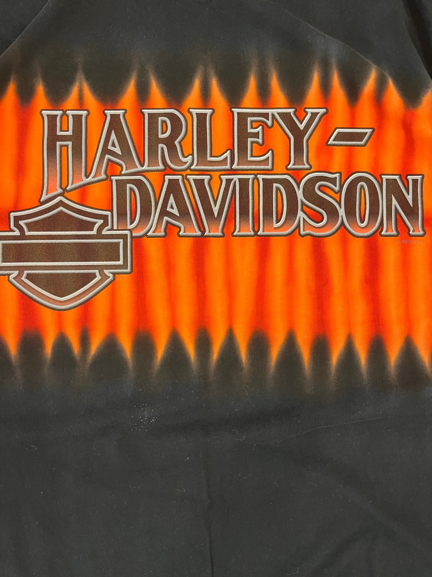 2012 Harley Davidson Black/Orange Flames Dye Tee (XL)