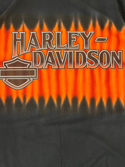 2012 Harley Davidson Black/Orange Flames Dye Tee (XL)
