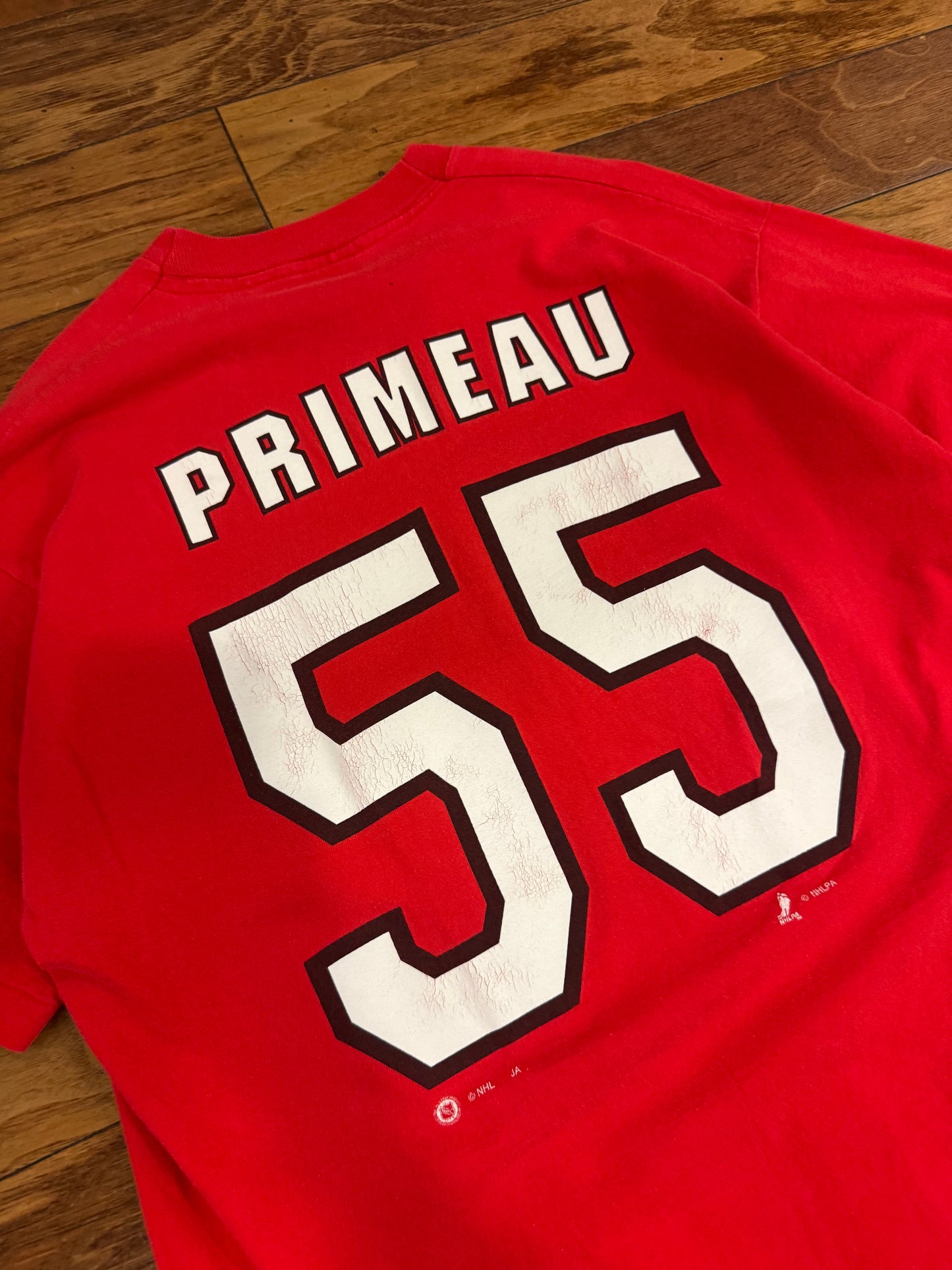 90s Carolina Hurricanes Primeau #55 Vintage Tee (XL)