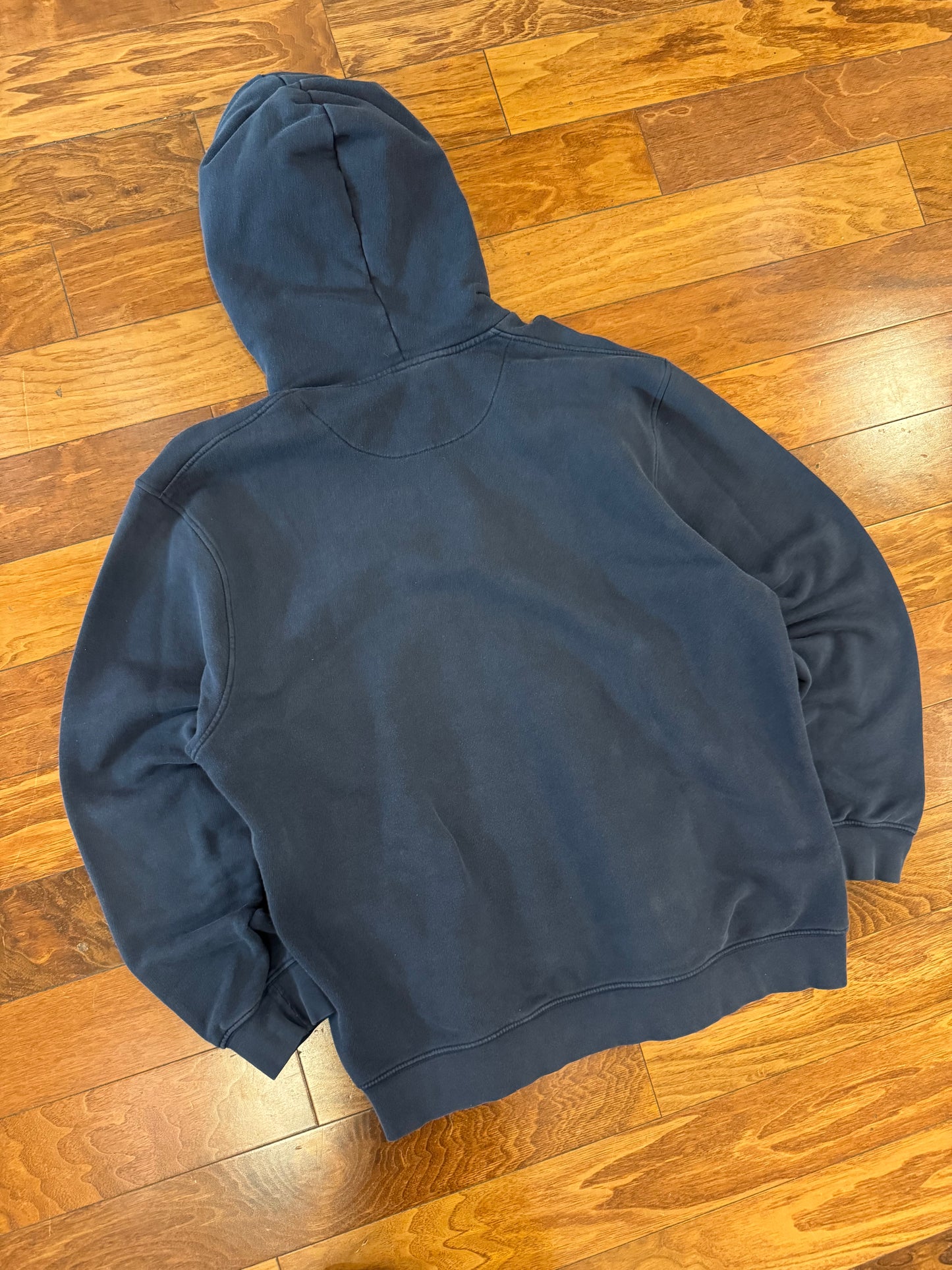00s Nike Gold Center Swoosh Navy Hoodie (XL)
