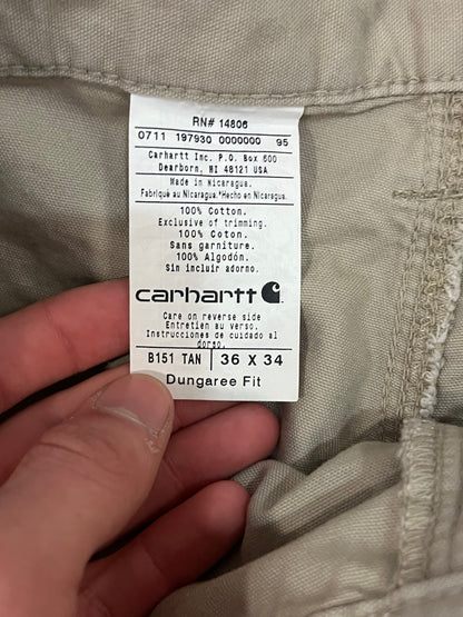 2011 Carhartt Khaki Colored Workwear Pants (36x34)