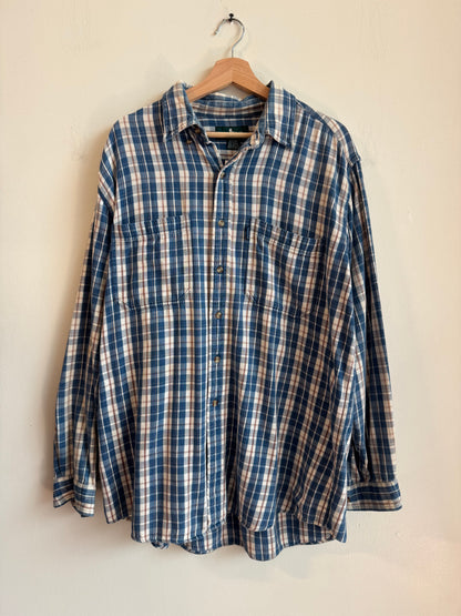 00s Hunting Club Blue Button Down Flannel (XL)