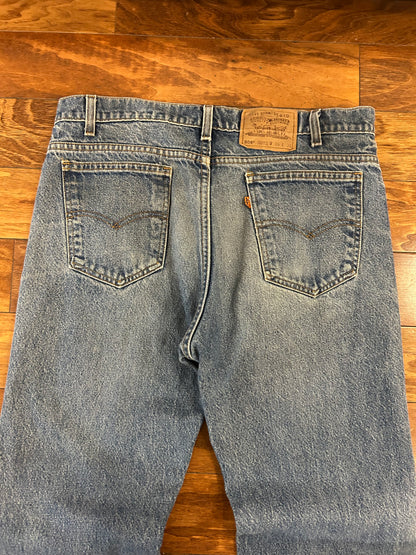 90s Levi's 505 Orange Tab Mud Wash Blue Jeans (36 x 31)