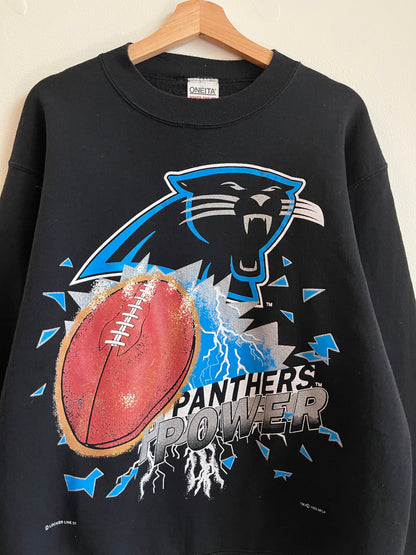 1993 Carolina Panthers Power Football Lightning Crewneck (L)