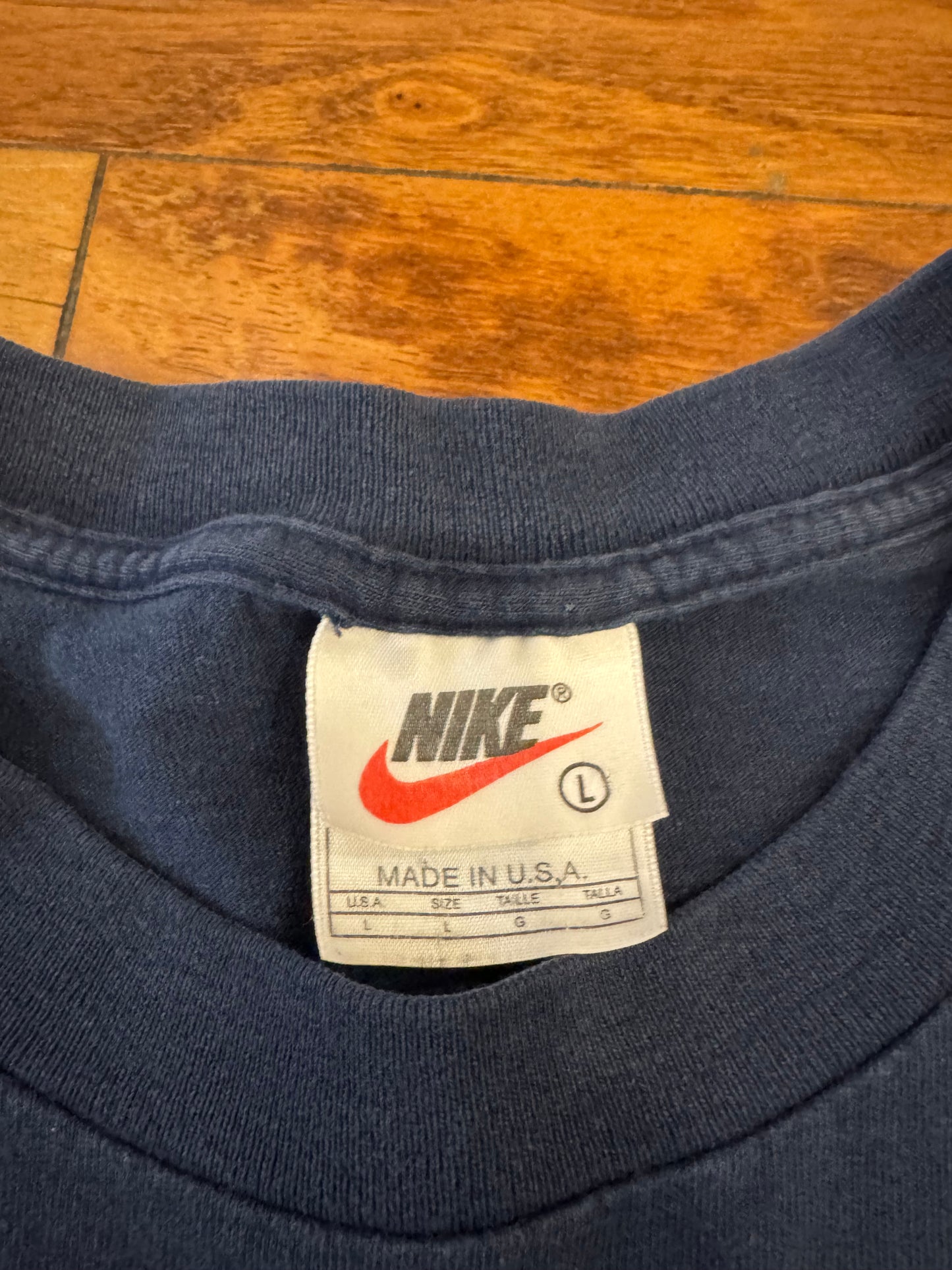 90s Nike Double Swoosh Navy Long Sleeve (L)