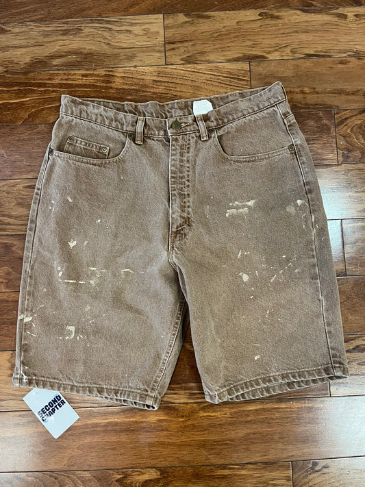 90s Duck River Brown Paint Splatter Shorts (33)