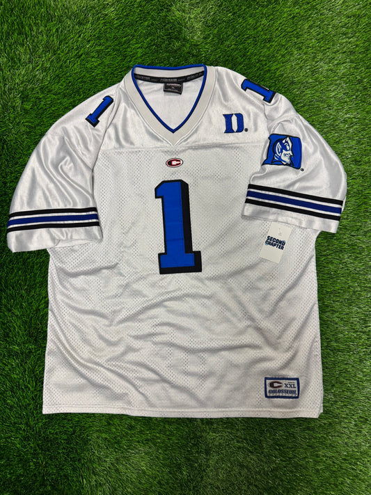 00s Duke University Blue Devils Vintage Colosseum #1 Stitched Football Jersey (XL)