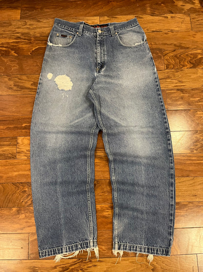 00s Vibes Baggy Distressed Jeans (36 x 32)