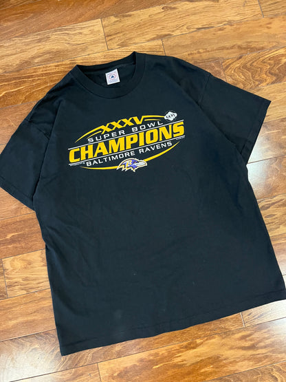 2001 Baltimore Ravens Super Bowl Tee (XL)