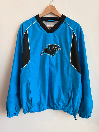 2008 Carolina Panthers NFL Blue Embroidered Cat Windbreaker (M)