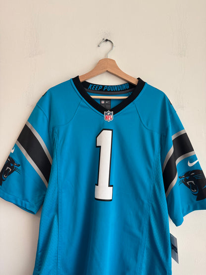 2016 Carolina Panthers Cam Newton Electric Blue Jersey (L)