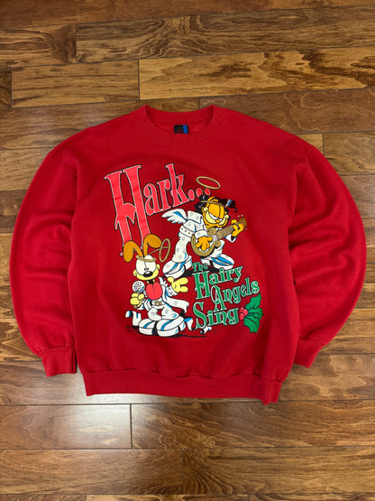 1994 Garfield "The Hairy Angels" Vintage Christmas Crewneck (XL)