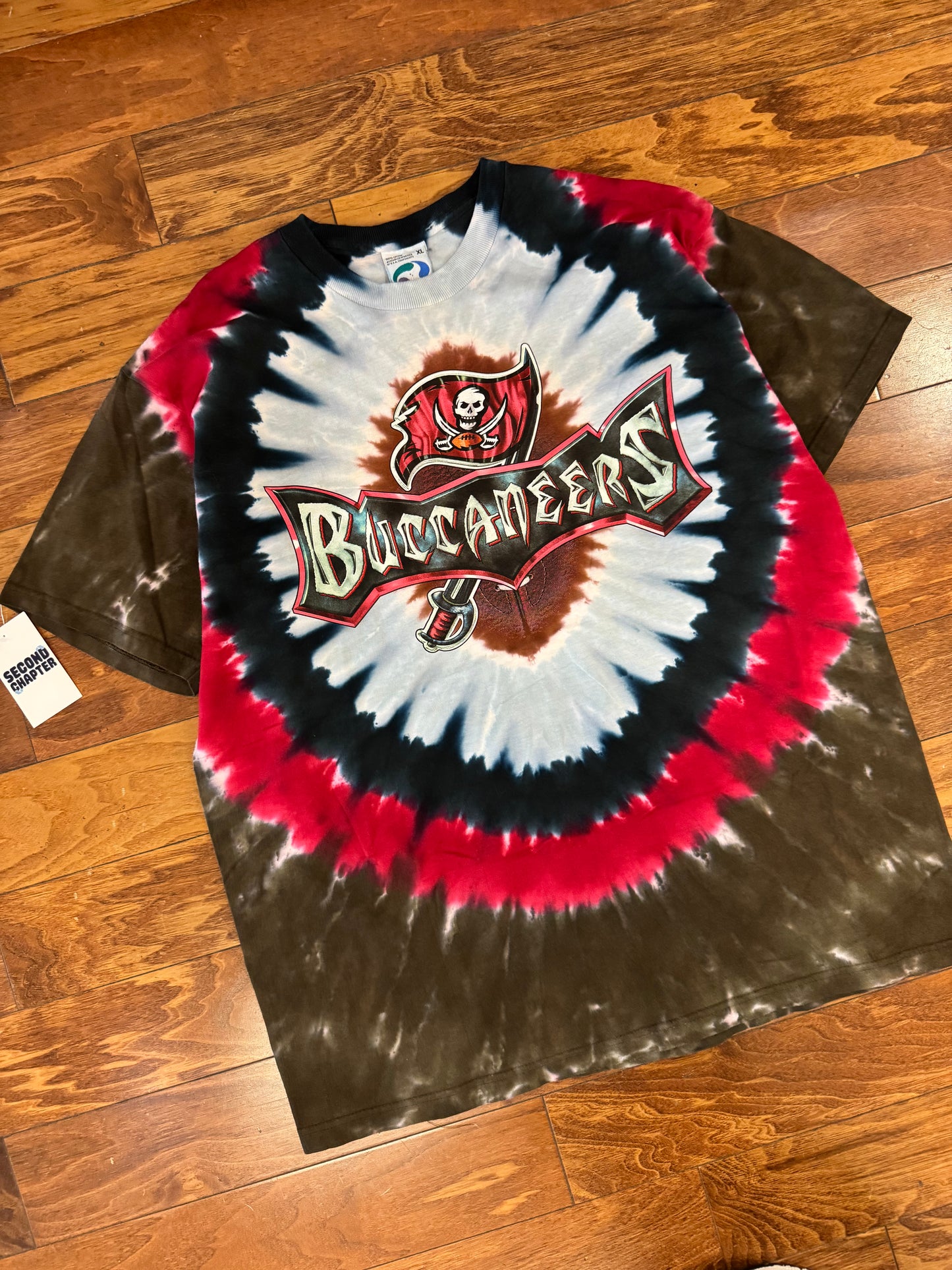 Tampa Bay Buccaneers Vintage Liquid Blue Tie Dye Deadstock Tee (XL)