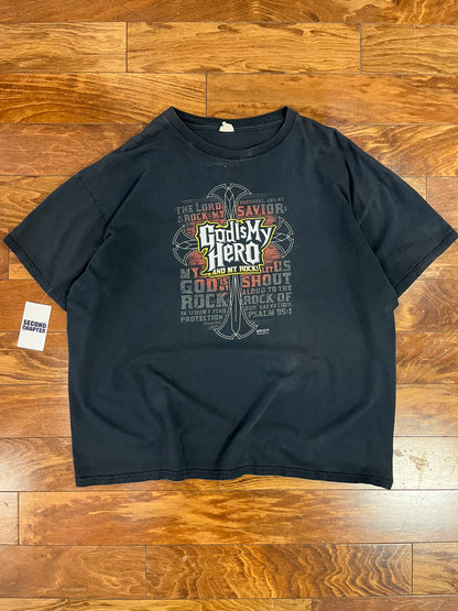 Y2K Guitar Hero Parody "God Is My Hero" Tee (XL)