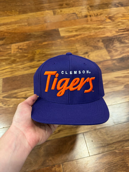 00s Clemson Tiger Spell Out Purple Starter Hat (OS)
