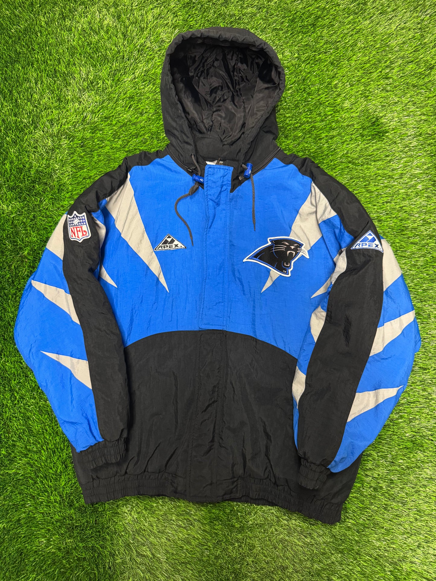 90s Carolina Panthers Apex Shark Tooth Puffer Jacket (XL)