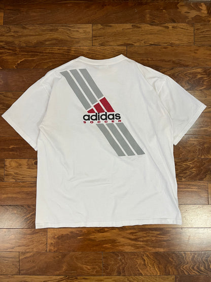 90s Adidas Soccer Front/Back Vintage Tee (XL)