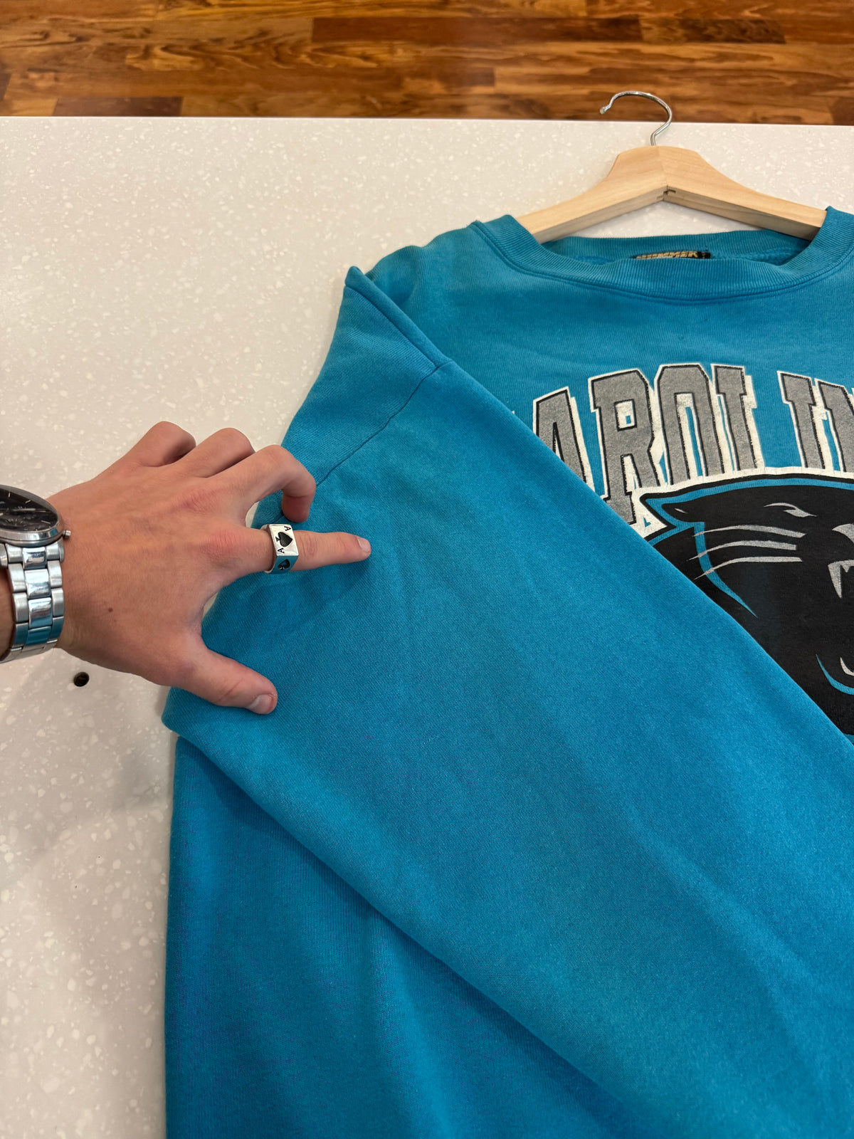 1993 Carolina Panthers Rare Hummer Blue Crewneck (XL)