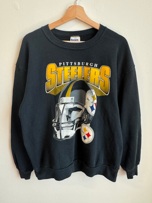 90s Pittsburgh Steelers Locker Line Helmet Crewneck (L)
