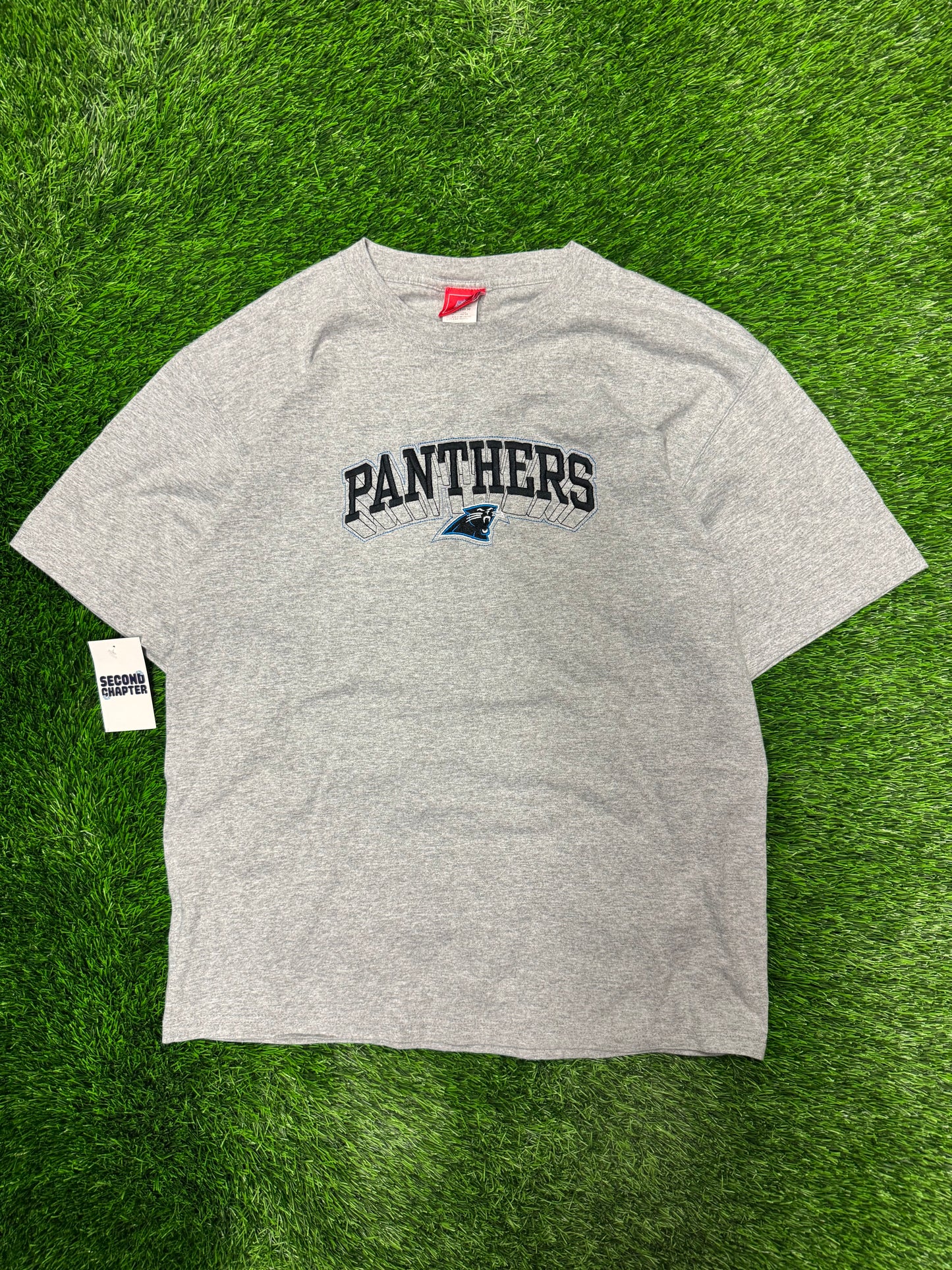 2007 Carolina Panthers Embroidered Gray Tee (L)