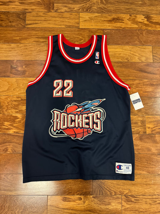 90s Houston Rockets Clyde Drexler #22 Vintage Champion NBA Jersey (L)