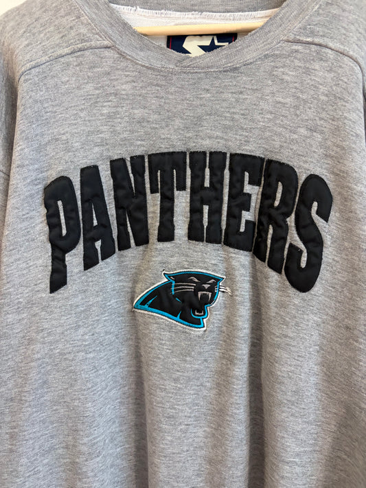 90s Carolina Panthers Embroidered Starter Crewneck (L)