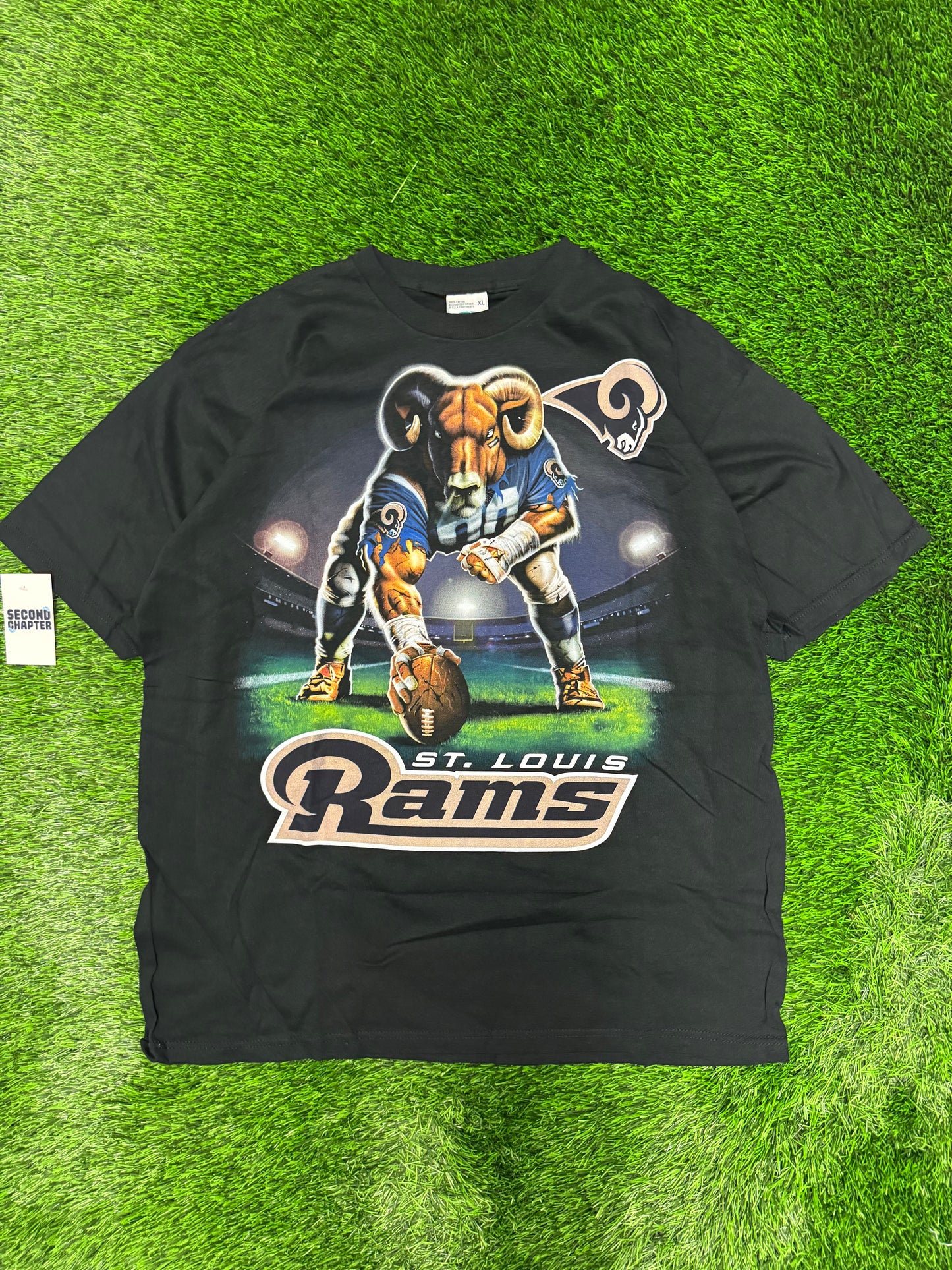Vintage St Louis Rams Liquid Blue Center Deadstock Tee (XL)